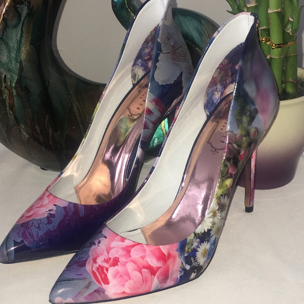 Ted Baker  floral print heels without the box